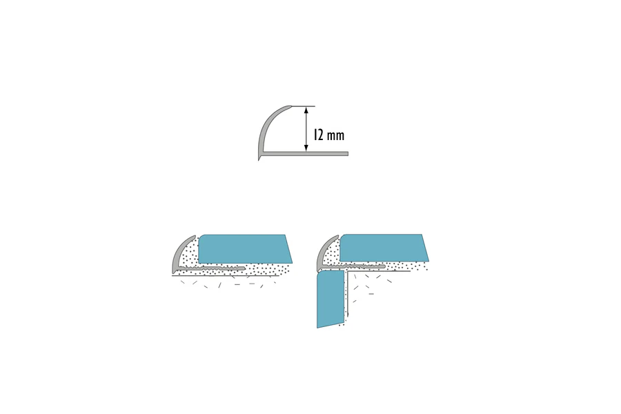 Profil krawędziowy owalny aluminium anoda 12mm 2,5m Szampan - Image 2