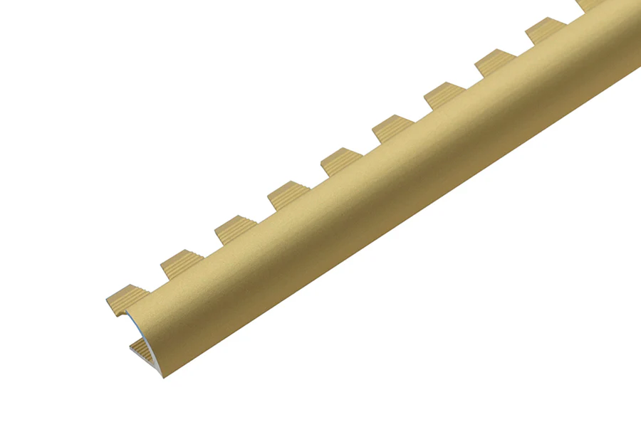 Profil krawędziowy owalny do łuków aluminium anoda 10mm 2,5m Złoty