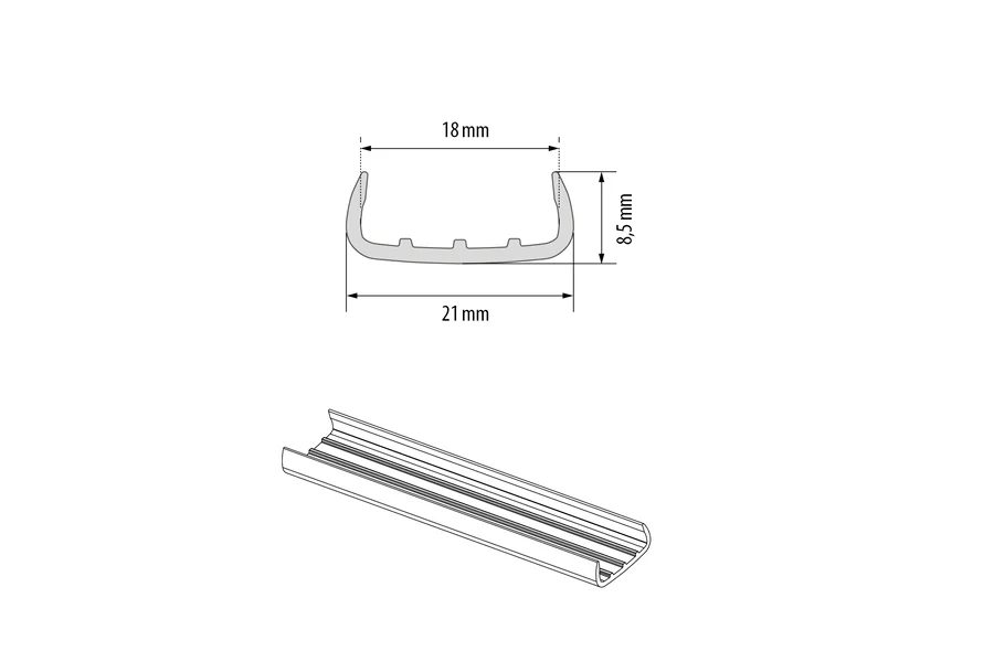 Profil meblowy PVC 18mm 2,6m Buk Europejski - Image 3