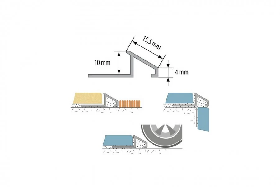 Profil najazdowy skośny aluminium naturalne 1m Srebrny - Image 3
