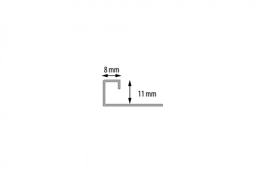 Profil narożny kwadratowy stal nierdzewna naturalna 8x11mm 2,5m Srebrny - Image 2