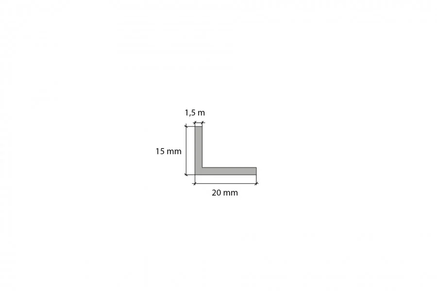 Profil ochronny kątownik aluminium naturalne 20x15x1,5mm 2,5m Srebrny - Image 2