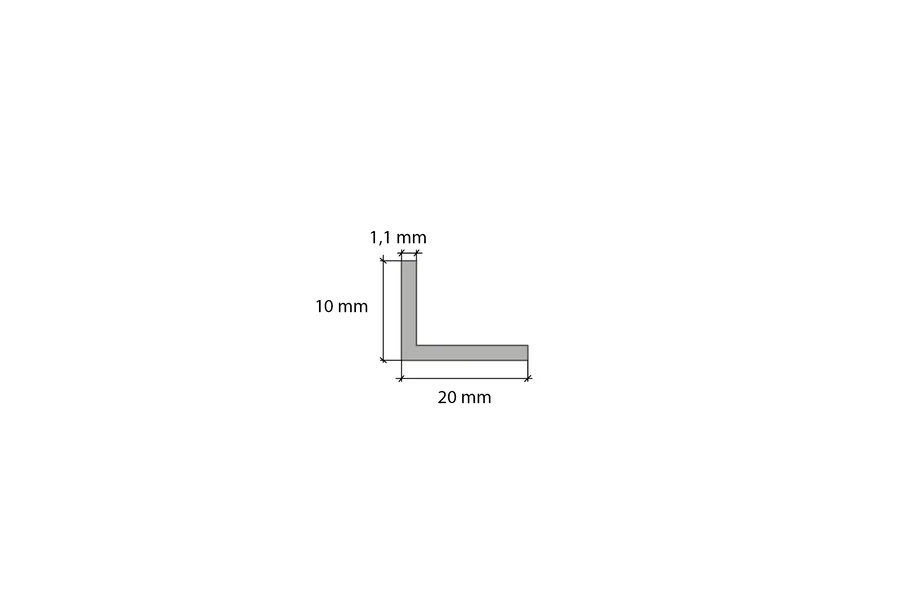 Profil ochronny kątownik PVC 20x20x1,1mm 1m Szary Ciemny - Image 4
