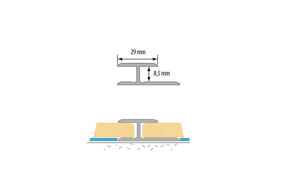 Profil połączeniowy do paneli aluminium laminat 8,5mm 1m Venge - Image 3