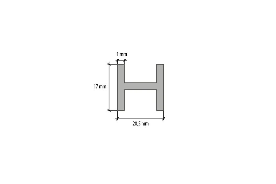 Profil połączeniowy do płyt forma H aluminium anoda 2m Srebrny - Image 3