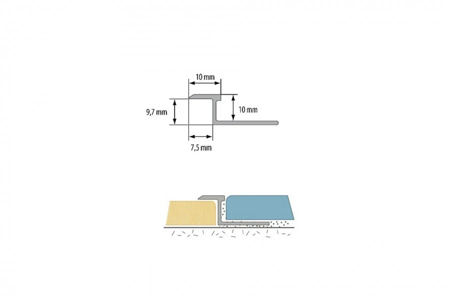Profil połączeniowy płaski do glazury aluminium naturalne 2,5m Srebrny - Image 2