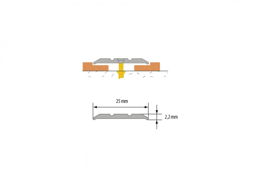 Profil progowy ochronny aluminium anoda 25mm 1m Szampan - Image 2
