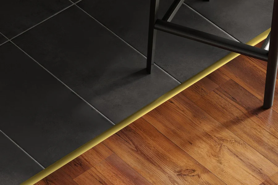 Profil progowy owalny klejony aluminium laminat 30mm 0,9m Dąb Biały - Image 3