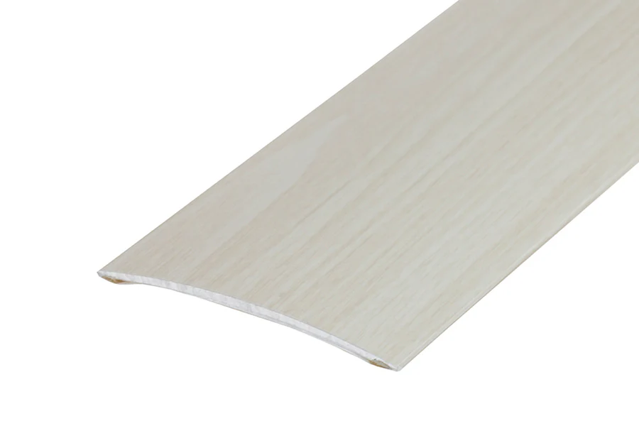 Profil progowy owalny klejony aluminium laminat 80mm 2m Dąb Biały
