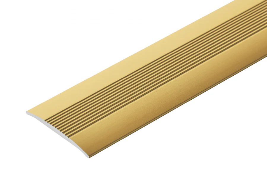 Profil progowy owalny z ryflem aluminium anoda 38mm 1m Złoty