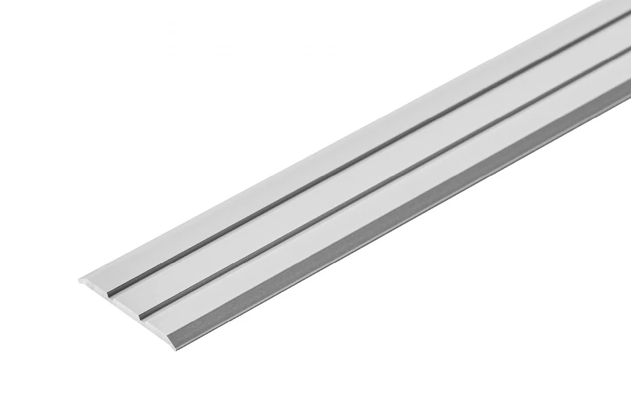 Profil progowy płaski klejony aluminium anoda 25mm 2,5m Srebrny