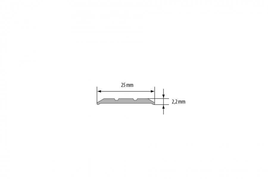 Profil progowy płaski klejony aluminium anoda 25mm 2,5m Srebrny - Image 2
