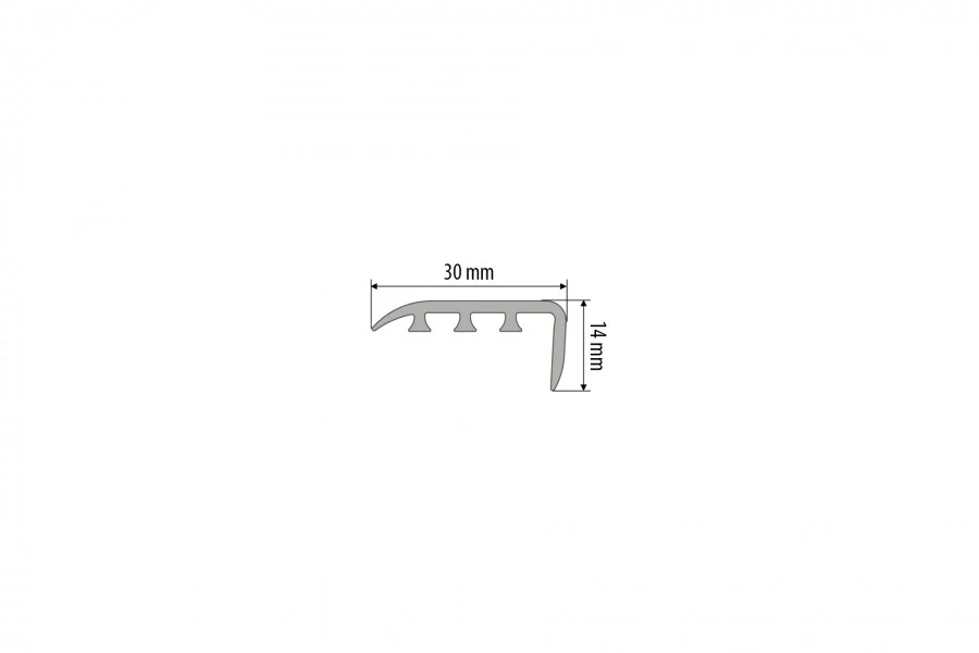 Profil schodowy kątownik progowy PVC laminat 30x14mm 0,9m Świerk Rosario - Image 2