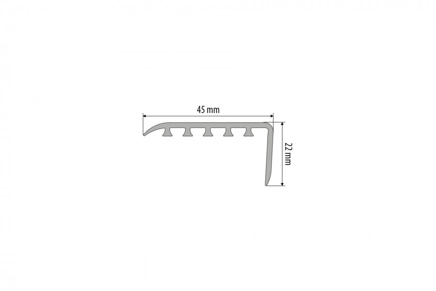 Profil schodowy kątownik progowy PVC laminat 45x22mm 0,9m Dąb Glina - Image 2