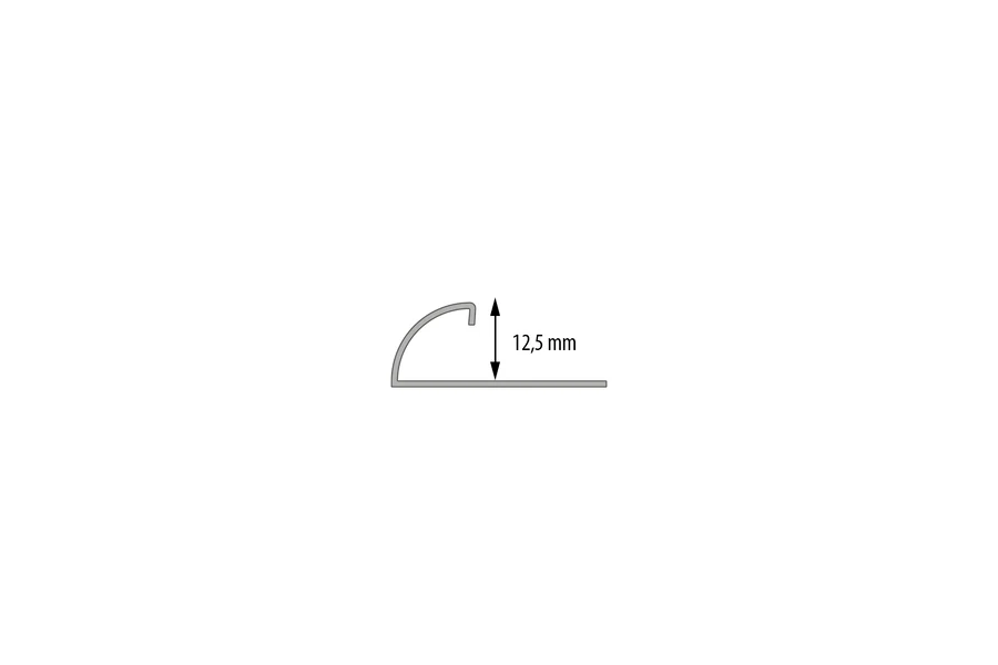 Profil schodowy krawędziowy owalny stal nierdzewna naturalna 12,5mm 1m Srebrny - Image 2