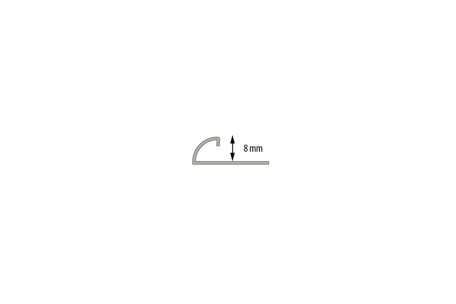 Profil schodowy krawędziowy owalny stal nierdzewna naturalna 8mm 1m Srebrny - Image 3
