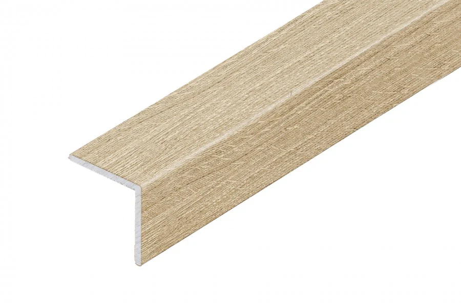 Profil schodowy narożny klejony aluminium laminat 20x20mm 1,35m Dąb Jasny