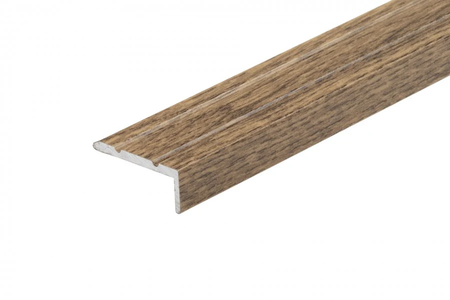 Profil schodowy narożny klejony aluminium laminat 25x10mm 1,35m Dąb Palony