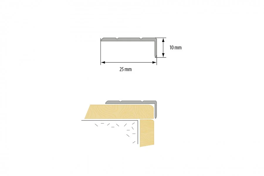 Profil schodowy narożny klejony aluminium laminat 25x10mm 2,7m Dąb Szlachetny - Image 3