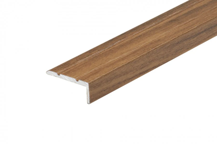 Profil schodowy narożny klejony aluminium laminat 25x10mm 2,7m Orzech Złoty