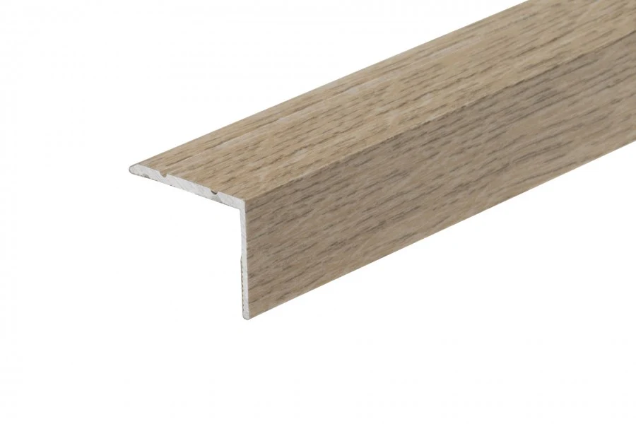 Profil schodowy narożny klejony aluminium laminat 25x20mm 1,35m Dąb Jasny