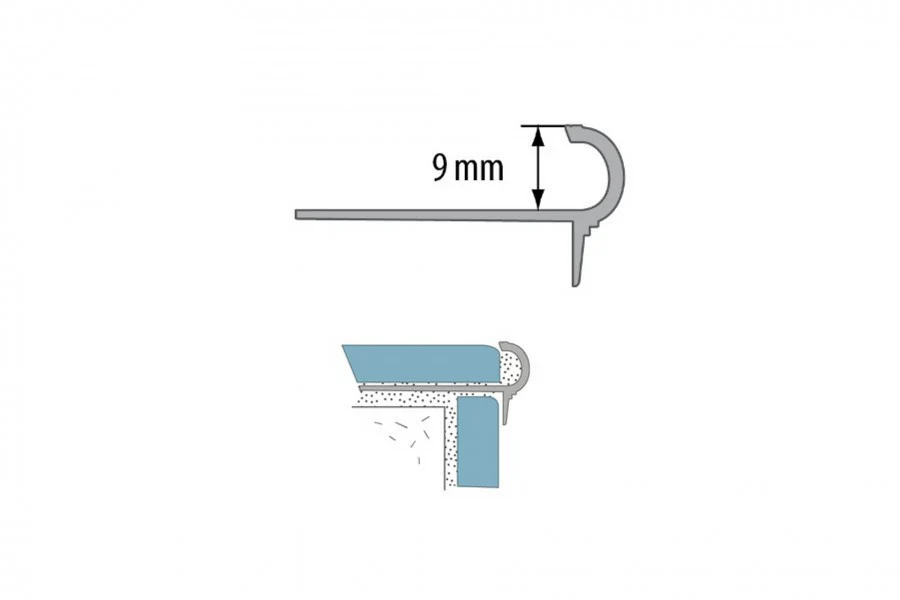 Profil schodowy aluminiowy półokrągły Cezar Srebrny Mat 2,50m - Image 3