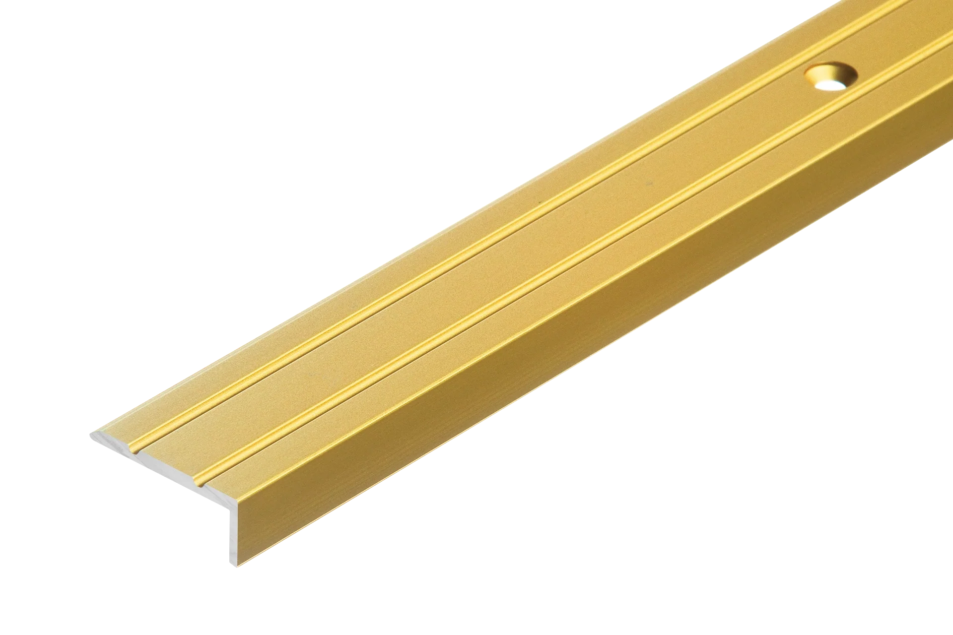 Profil schodowy aluminiowy wąski 25x10mm Cezar Złoty Mat 1m