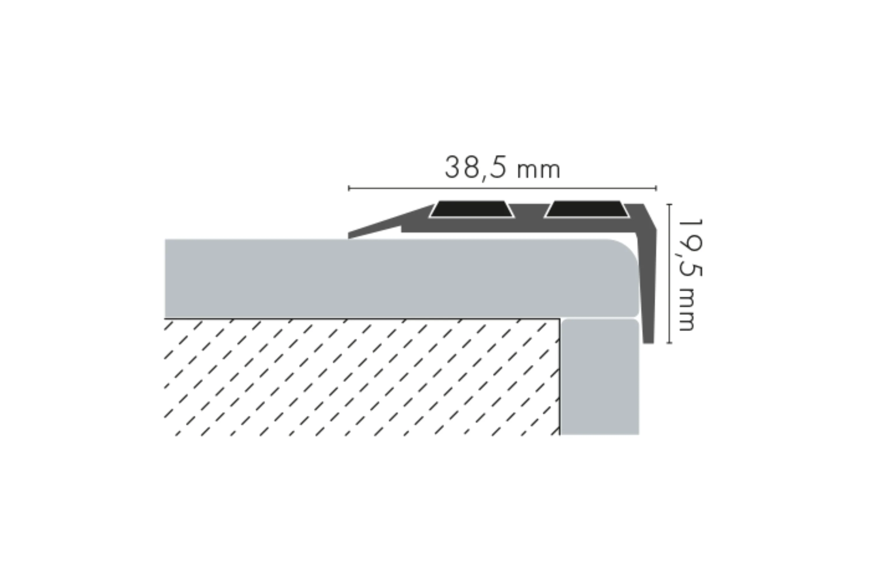 Profil schodowy aluminiowy szeroki 35x19,5mm nakładką wąską Cezar Złoty Mat 2m - Image 2