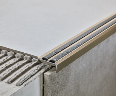 Profil schodowy aluminiowy szeroki 35x19,5mm nakładką wąską Cezar Złoty Mat 2m - Image 3