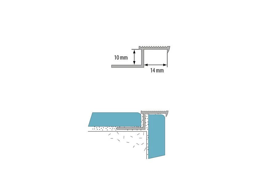 Profil schodowy ZET aluminium naturalne 1m Srebrny - Image 2