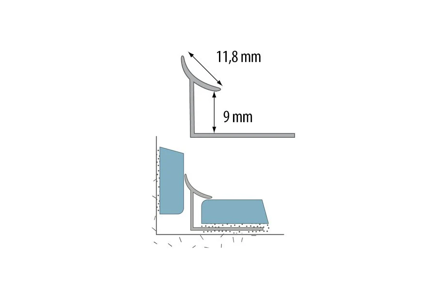 Profil wewnętrzny do glazury aluminium naturalne 9mm 2,5m Srebrny - Image 2