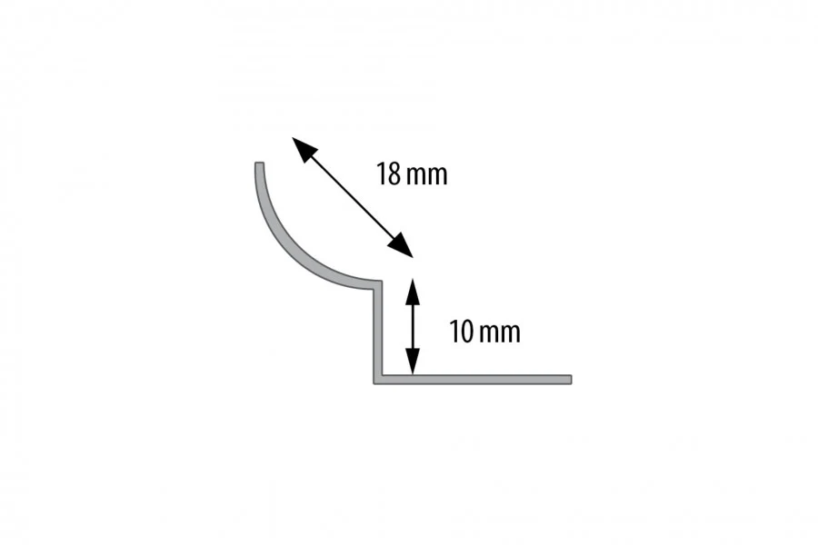 Profil wewnętrzny do glazury stal nierdzewna naturalna 10mm 2,5m Srebrny - Image 3