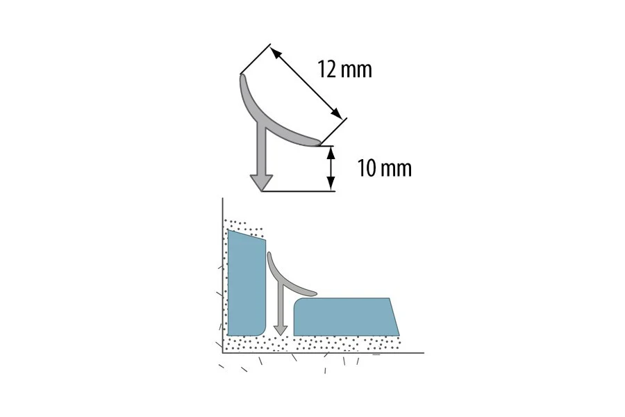 Profil wewnętrzny strzałka do glazury aluminium anoda 10mm 2,5m Srebrny - Image 2