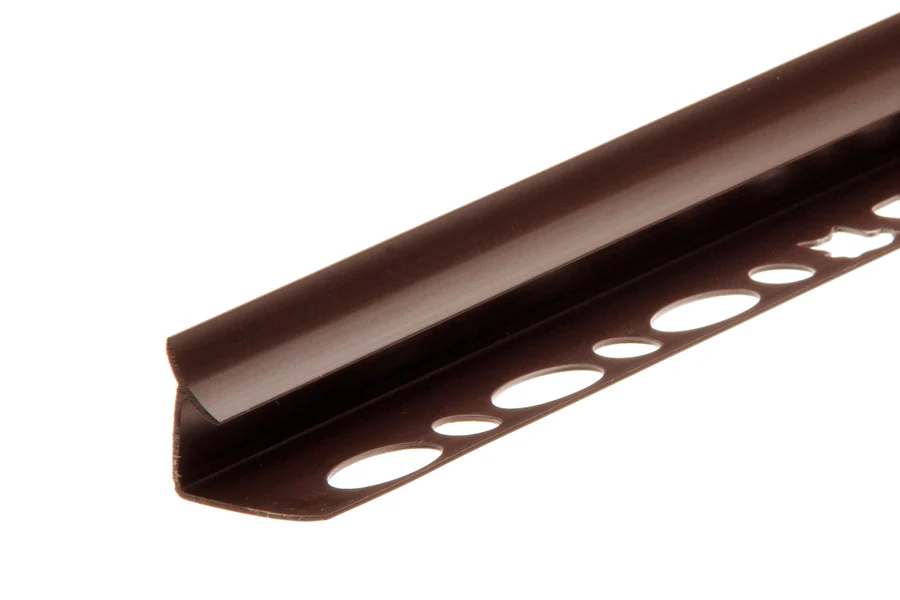 Profil wewnętrzny szeroki do glazury PVC 10mm 2,5m Brązowy