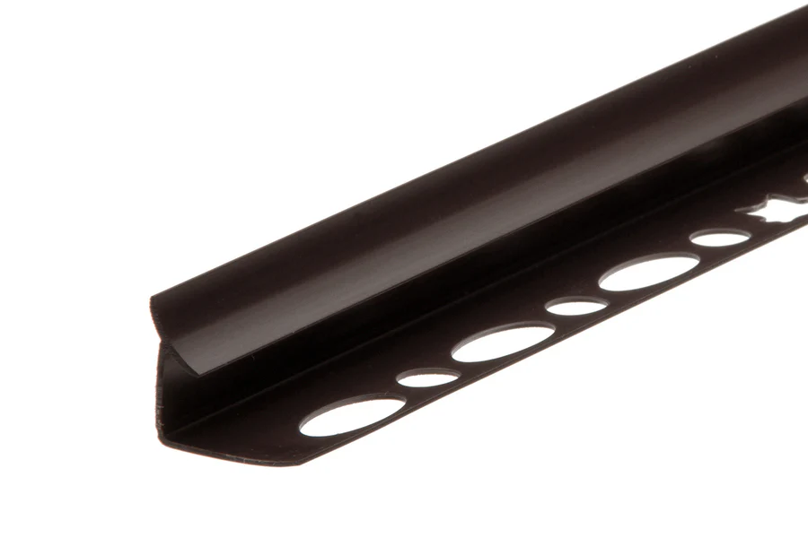 Profil wewnętrzny szeroki do glazury PVC 10mm 2,5m Czekoladowy