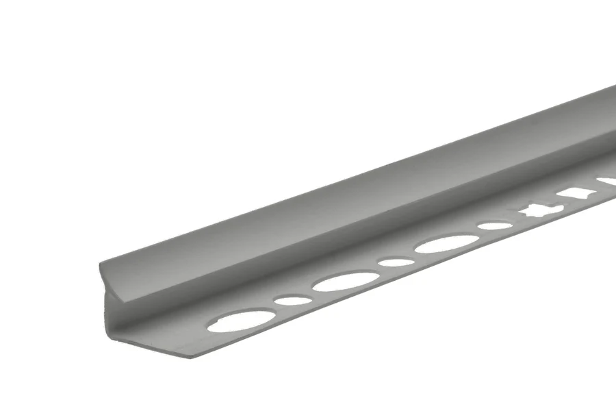 Profil wewnętrzny szeroki do glazury PVC 7mm 2,5m Szary Ciemny