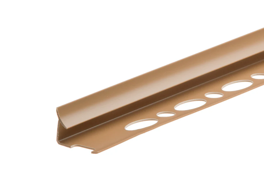 Profil wewnętrzny szeroki do glazury PVC 8mm 2,5m Karmel