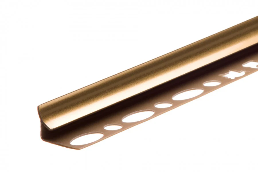 Profil wewnętrzny szeroki do glazury PVC 9mm 2,5m Złoty