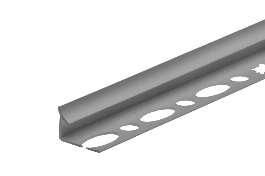 Profil wewnętrzny wąski do glazury PVC 8mm 2,5m Szary Ciemny