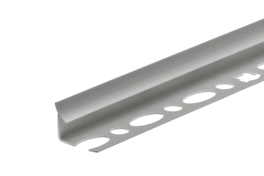 Profil wewnętrzny wąski do glazury PVC 9mm 2,5m Srebrny Mat