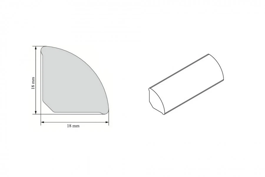 Profil wykończeniowy ćwierćwałek PVC 18x18mm 2,5m Olcha Czerwona - Image 3