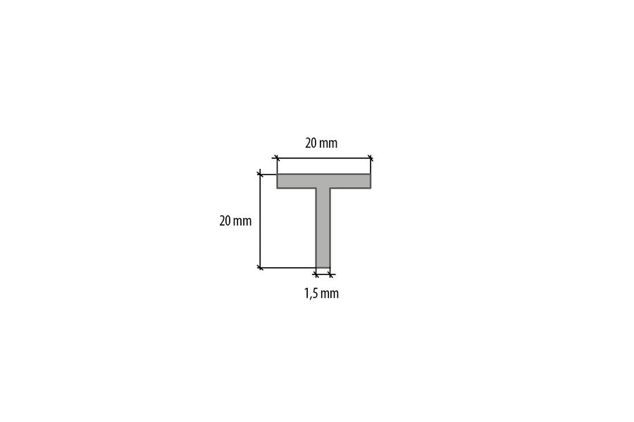 Profil zakończeniowy kształtownik forma T aluminium naturalne 1m Srebrny - Image 2