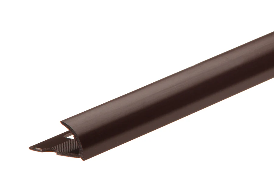 Profil zewnętrzny do glazury PVC 12mm 2,5m Brązowy