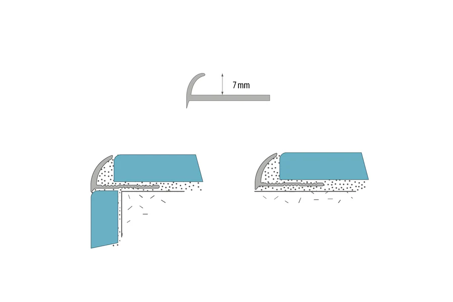 Profil zewnętrzny do glazury PVC 7mm 2,5m Srebrny - Image 2