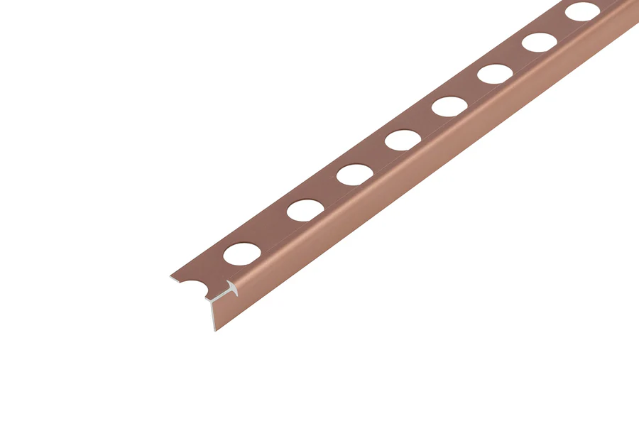 Profil zewnętrzny wąski do glazury aluminium anoda 10mm 2,5m Miedziany