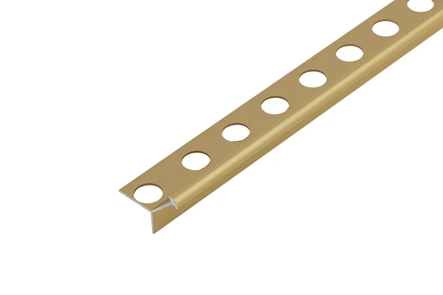 Profil zewnętrzny wąski do glazury aluminium anoda 12mm 2,5m Złoty