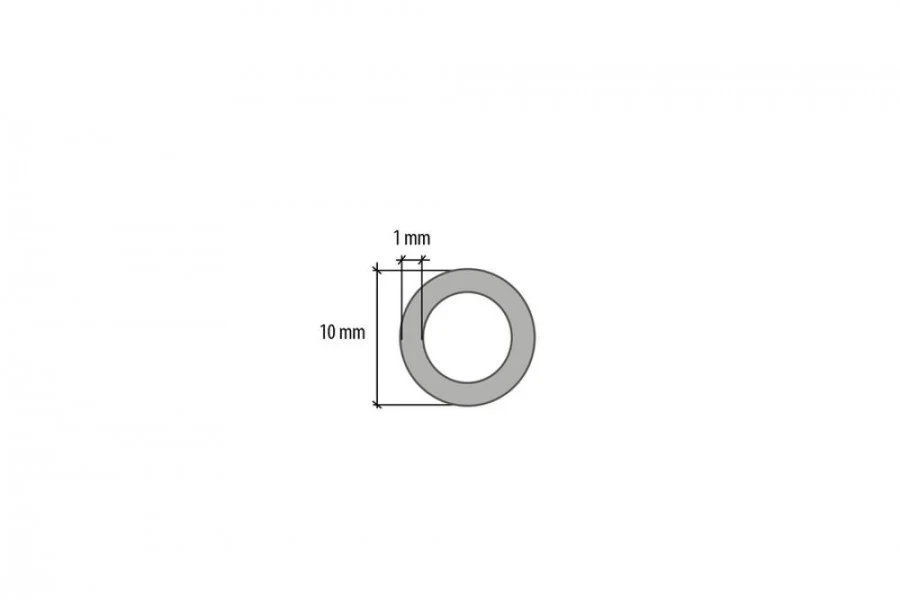 Rura aluminiowa okrągła 10x1mm Cezar Srebrny Mat 1m - Image 2