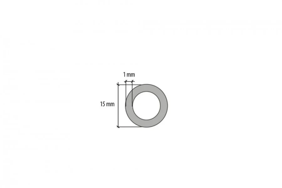 Rura aluminiowa okrągła 15x1mm Cezar Naturalny 1m - Image 2