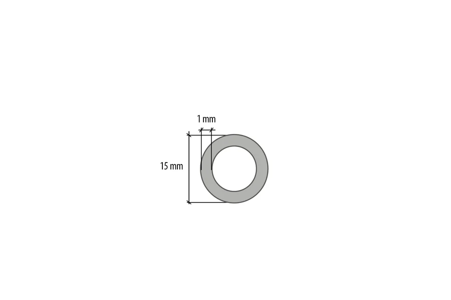 Rura okrągła aluminium anoda 15x1mm 1m Srebrna - Image 2