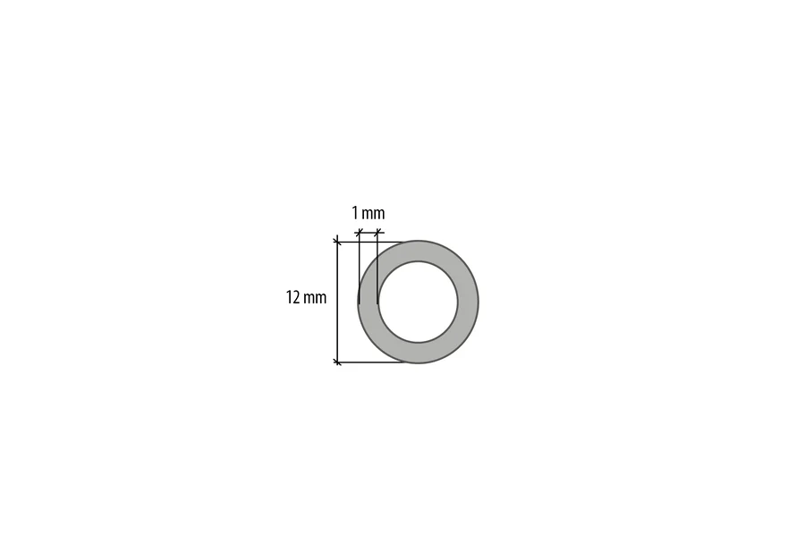Rura okrągła aluminium naturalne 12x1mm 1m Srebrna - Image 2